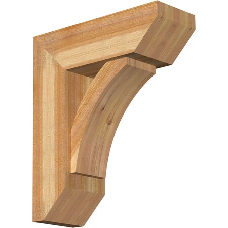 Ekena Millwork Thorton Slat Rough Sawn Bracket w/ Offset Brace, Western Red Cedar, 8"W x 22"D x 26"H BKT0806X22X26THR06RWR